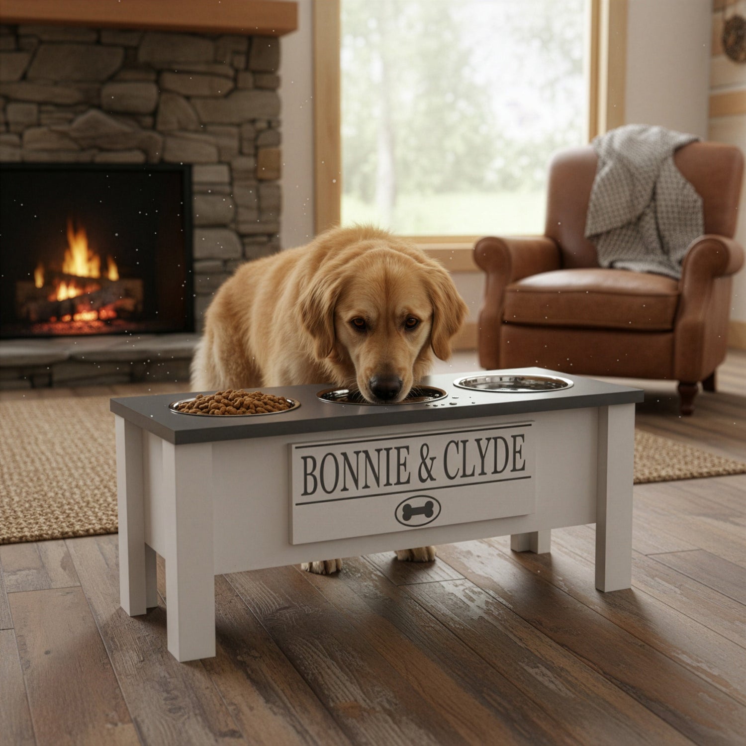 Three Bowl Dog Feeders | GrooveThis Woodshop
