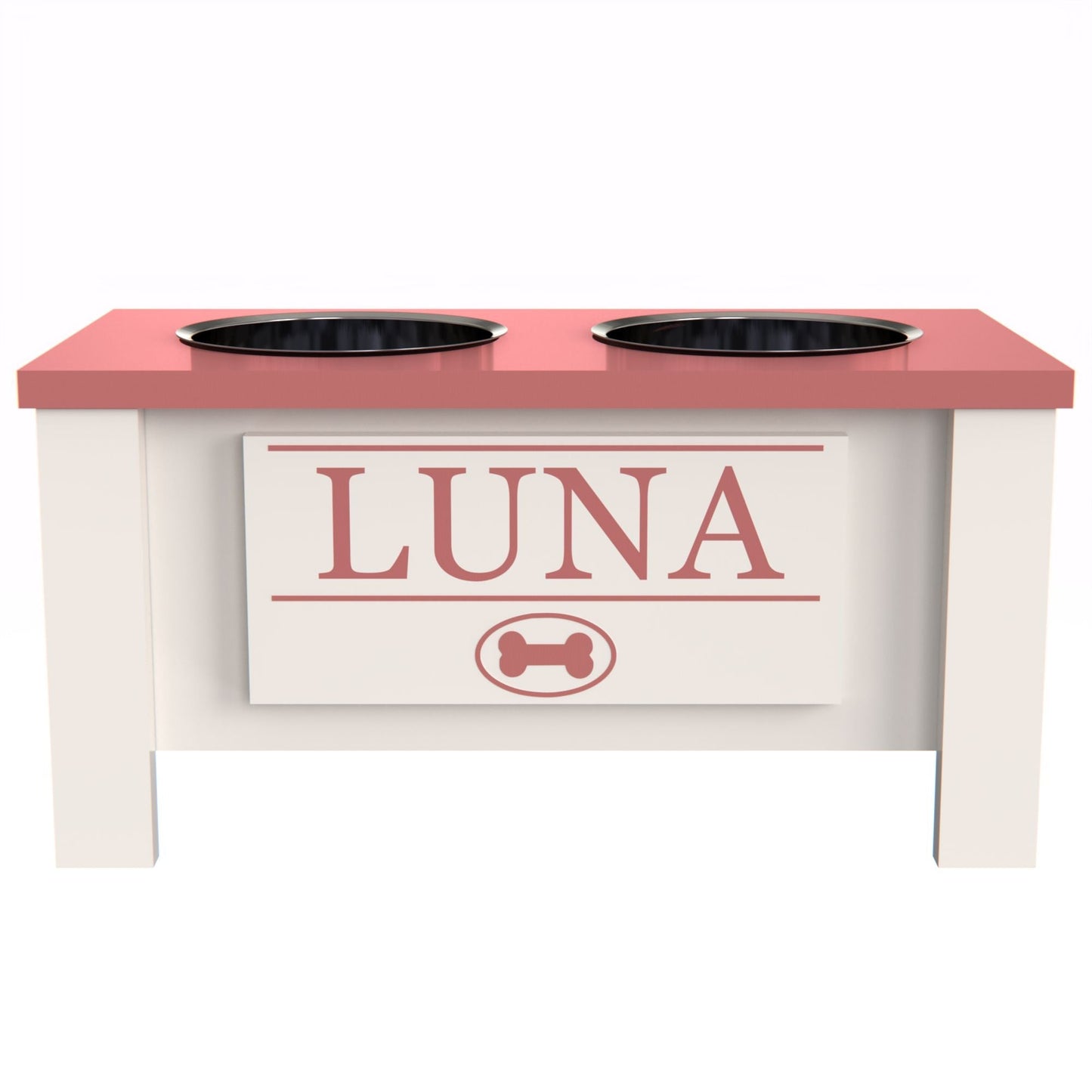 Personalized Elevated Dog Bowl in MAGEN - GrooveThis Woodshop - GT002MAG-M