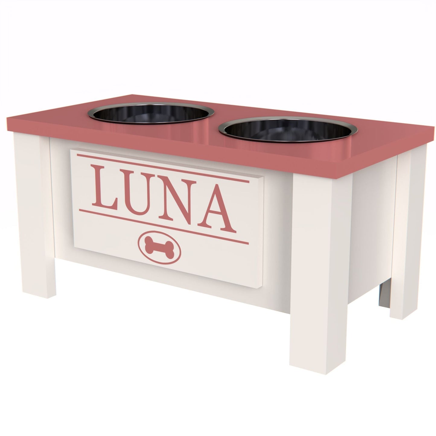 Personalized Elevated Dog Bowl in MAGEN - GrooveThis Woodshop - GT002MAG-M