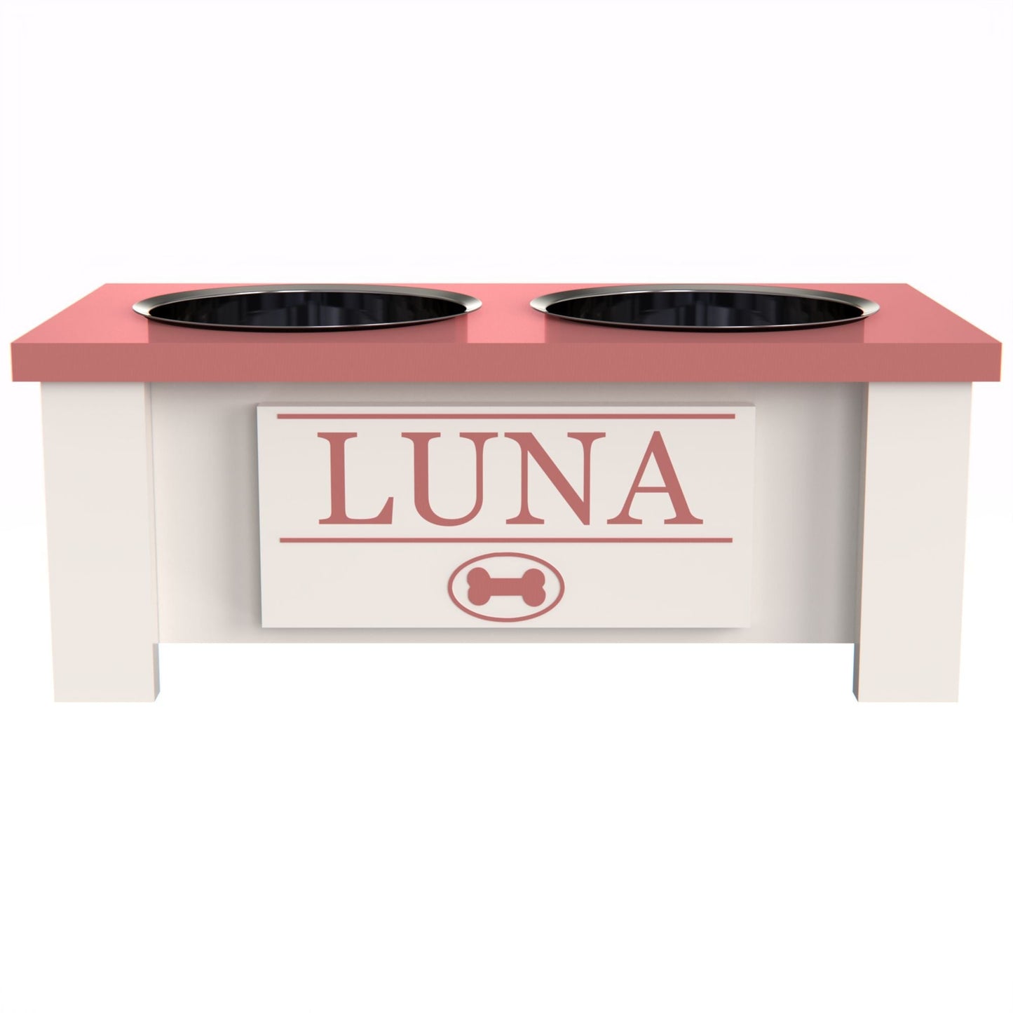 Personalized Elevated Dog Bowl in MAGENTA - GrooveThis Woodshop - GT002MAG-S