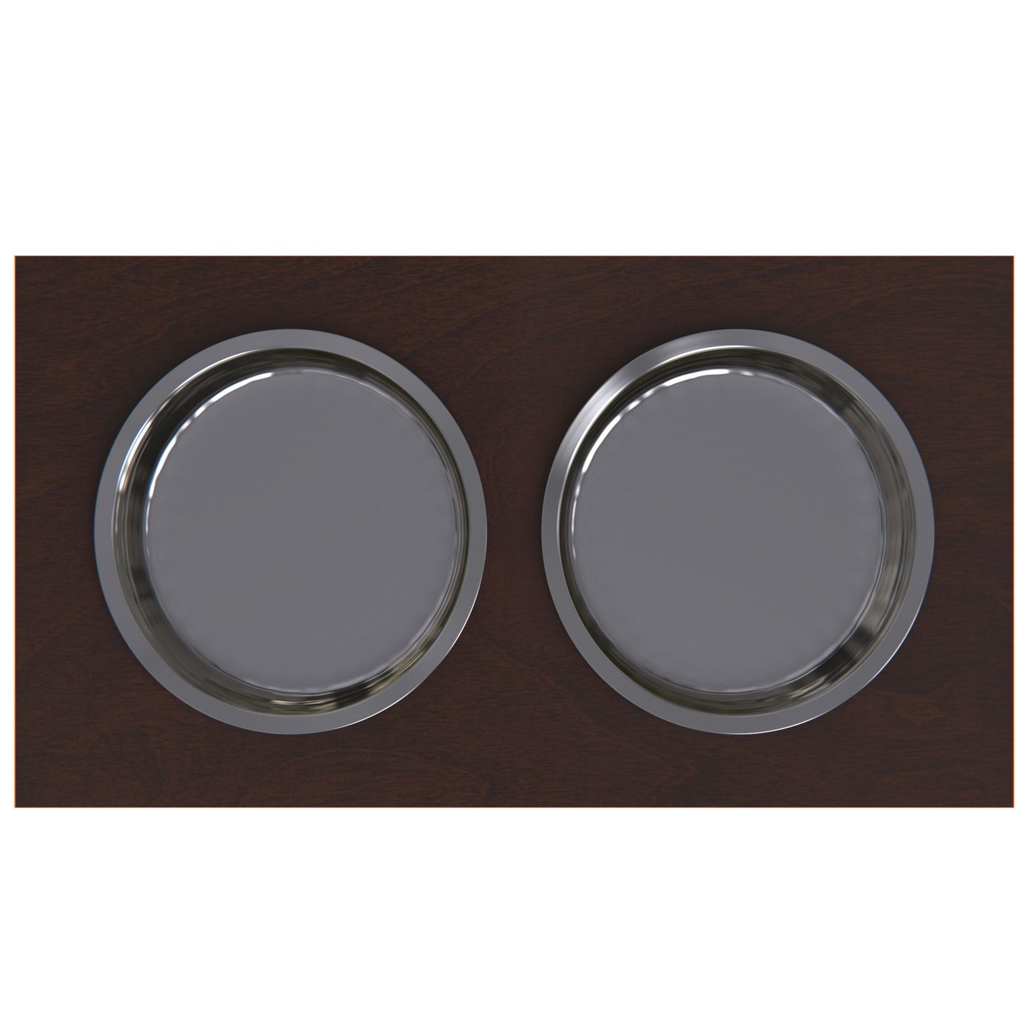 Personalized Elevated Dog Bowl in Dark Walnut - GrooveThis Woodshop - GT002DW-S