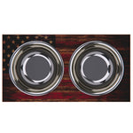 Load image into Gallery viewer, Personalized Elevated Dog Bowl American Flag
