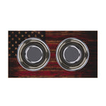 Load image into Gallery viewer, Personalized Elevated Dog Bowl American Flag
