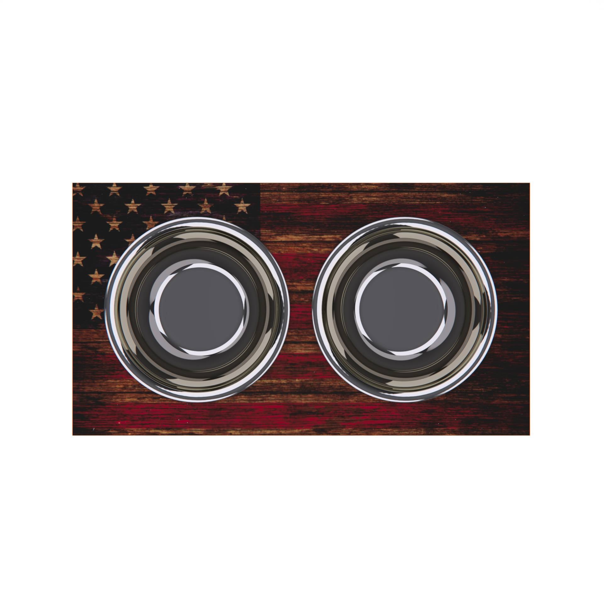 Personalized Elevated Dog Bowl American Flag