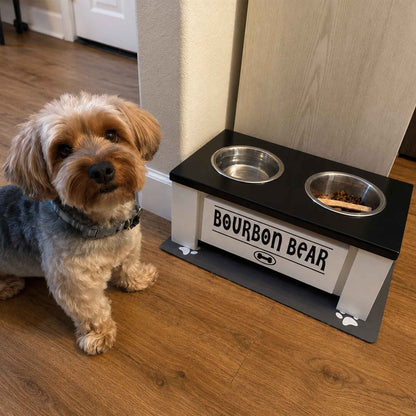 Personalized Elevated Dog Bowl Stand with Storage