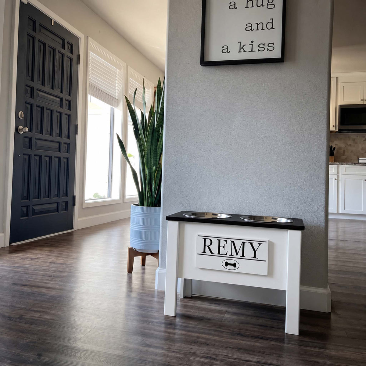 Personalized Elevated Dog Bowl Stand with Storage
