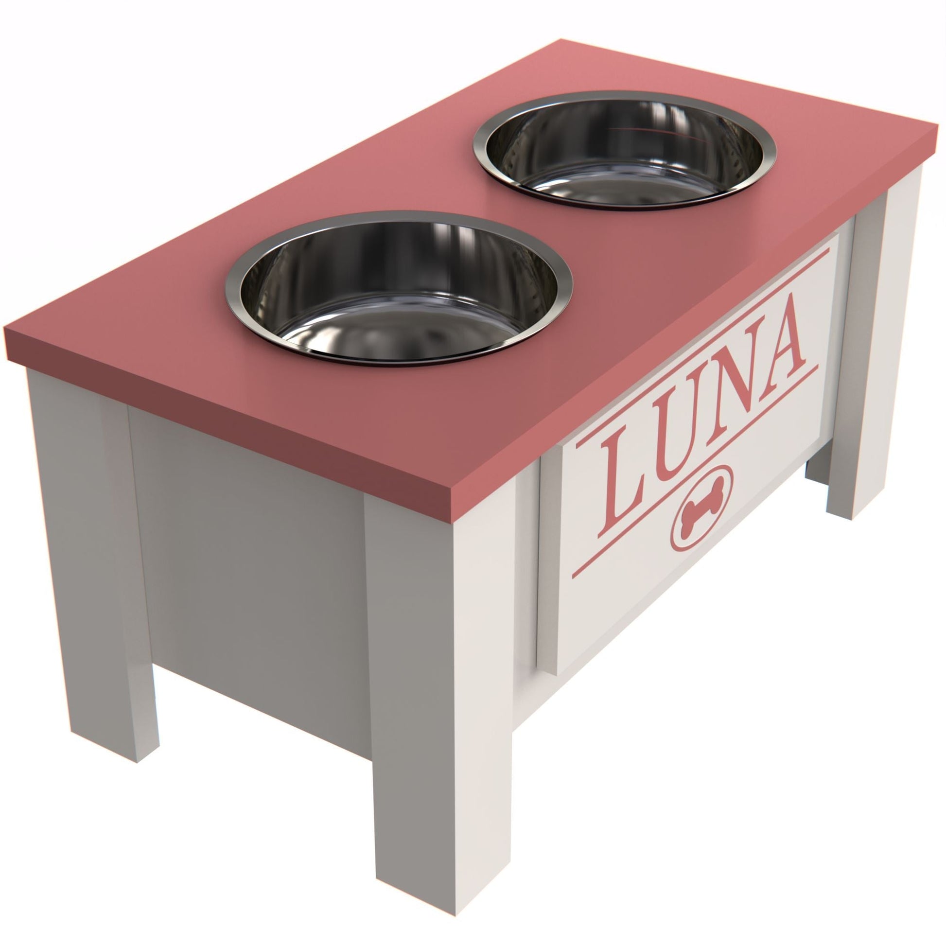 Personalized Elevated Dog Bowl in MAGEN - GrooveThis Woodshop - GT002MAG-M