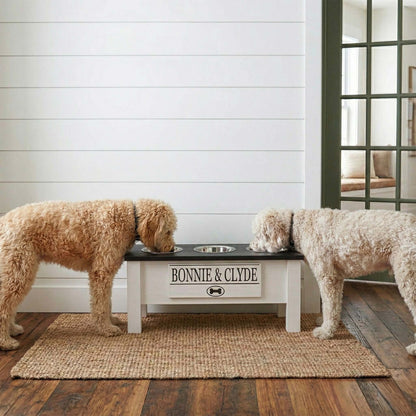 Personalized 3 Bowl Elevated Dog Feeder