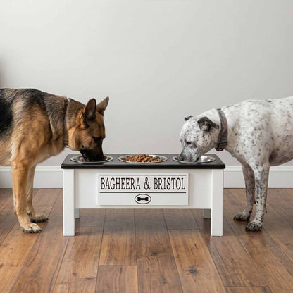 Personalized 3 Bowl Elevated Dog Feeder
