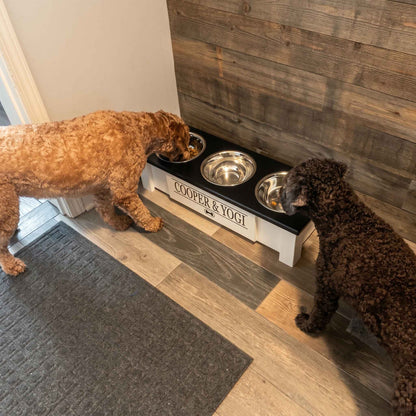 Personalized 3 Bowl Elevated Dog Feeder