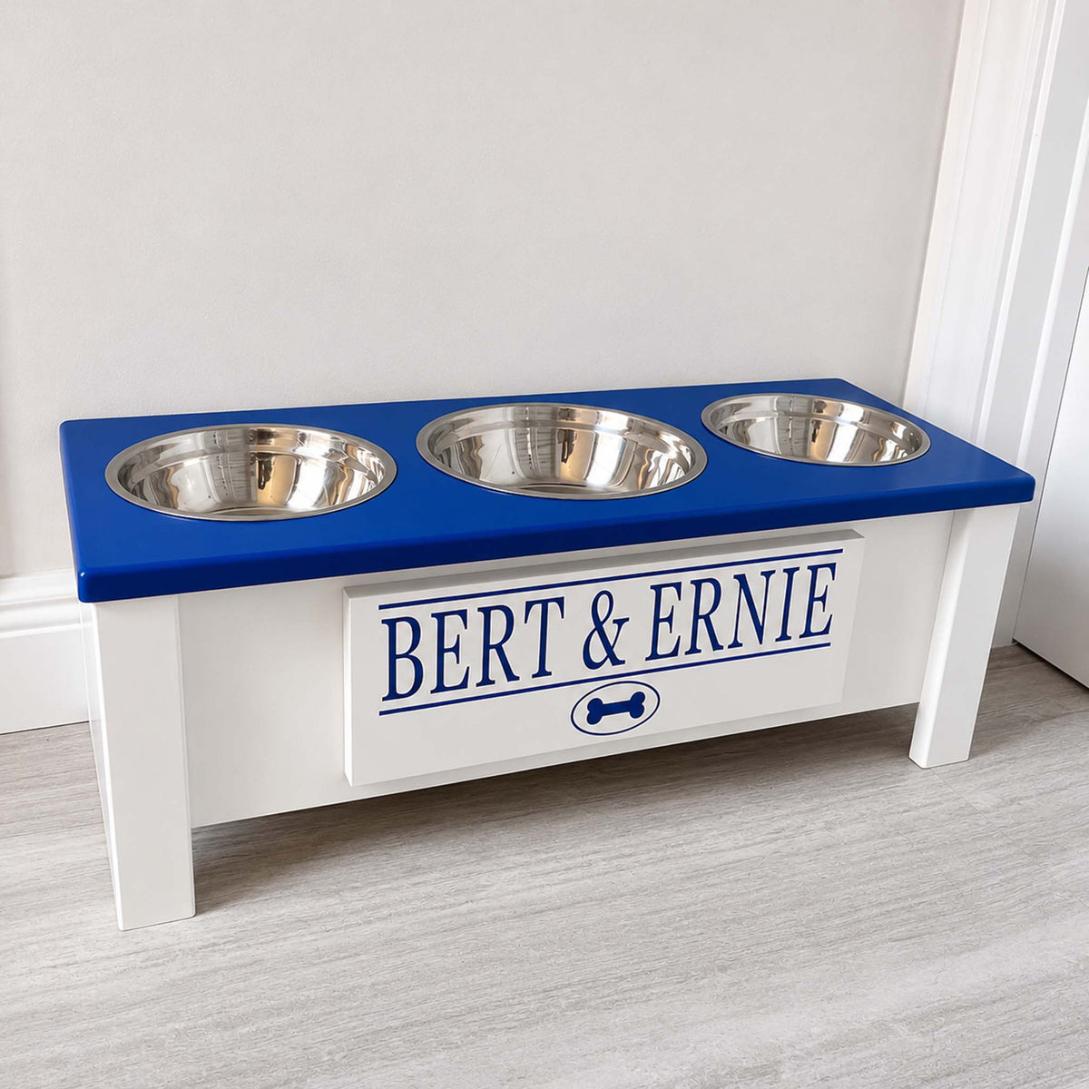 Personalized 3 Bowl Elevated Dog Feeder