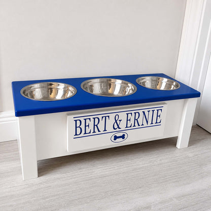 Personalized 3 Bowl Elevated Dog Feeder