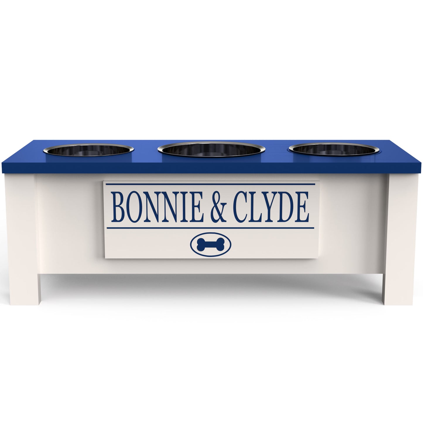 Personalized 3 Bowl Elevated Dog Feeder