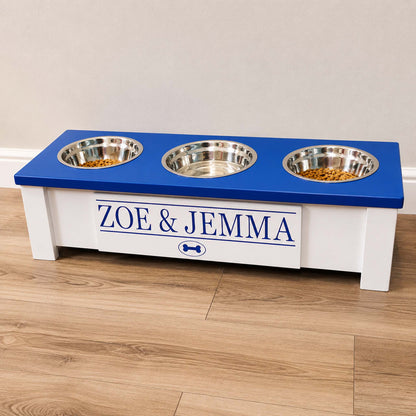 Personalized 3 Bowl Elevated Dog Feeder