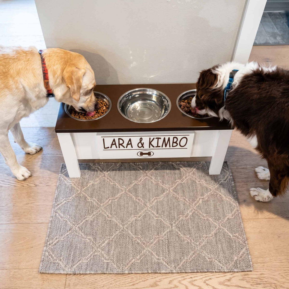 Personalized 3 Bowl Elevated Dog Feeder