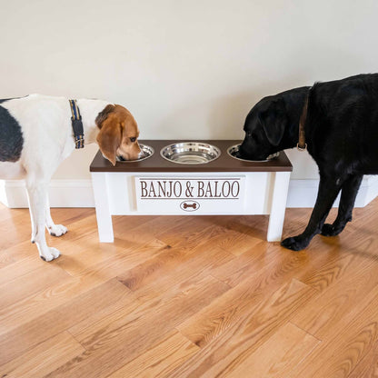 Personalized 3 Bowl Elevated Dog Feeder