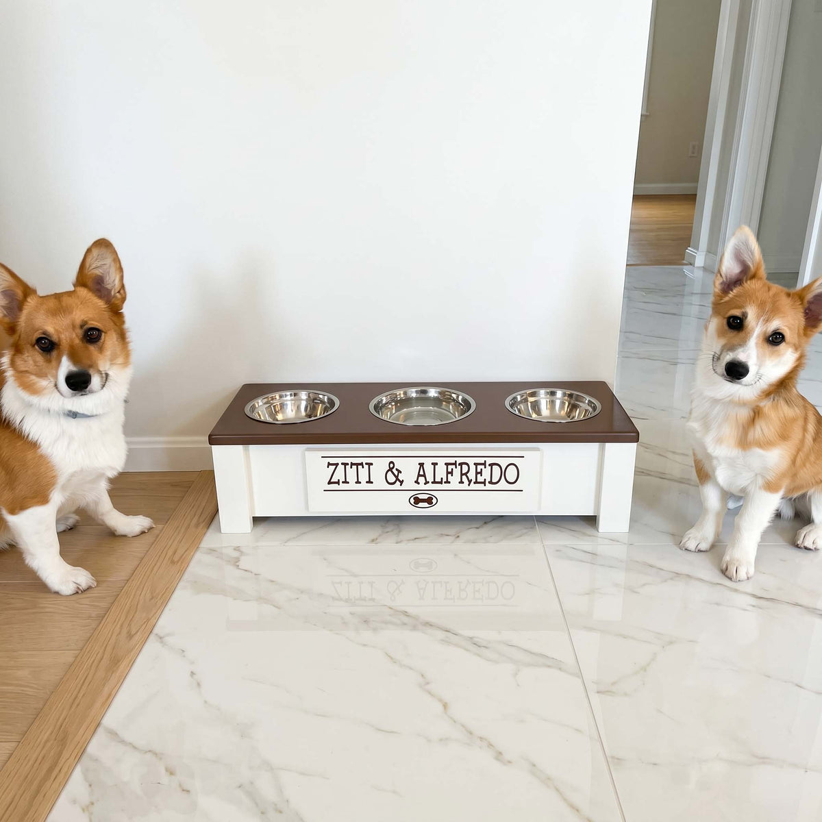 Personalized 3 Bowl Elevated Dog Feeder