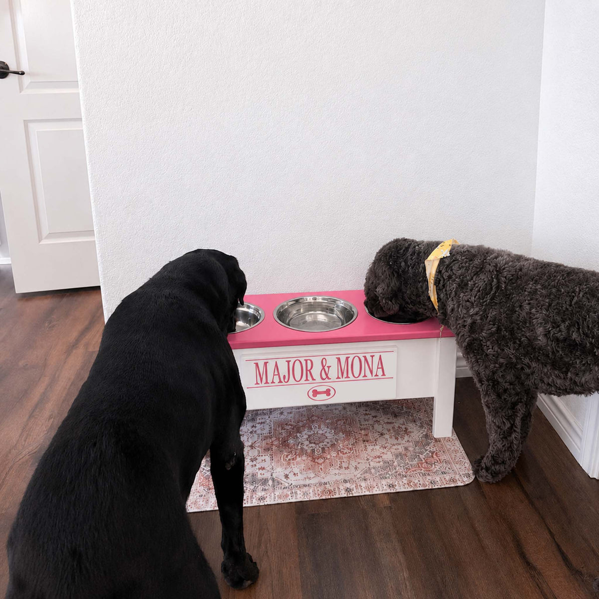 Personalized 3 Bowl Elevated Dog Feeder