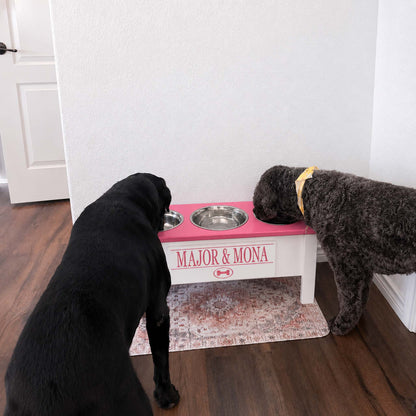 Personalized 3 Bowl Elevated Dog Feeder