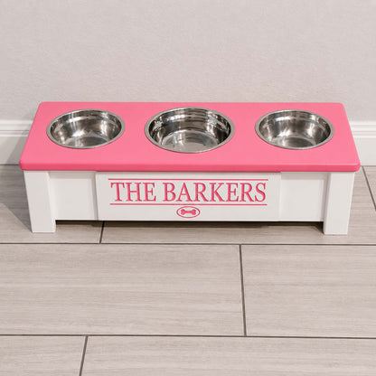 Personalized 3 Bowl Elevated Dog Feeder