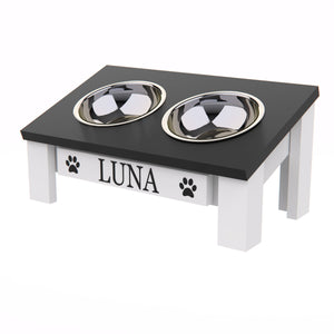 Personalized Elevated Pet Feeder for Small Dogs and Cats - GrooveThis Woodshop -