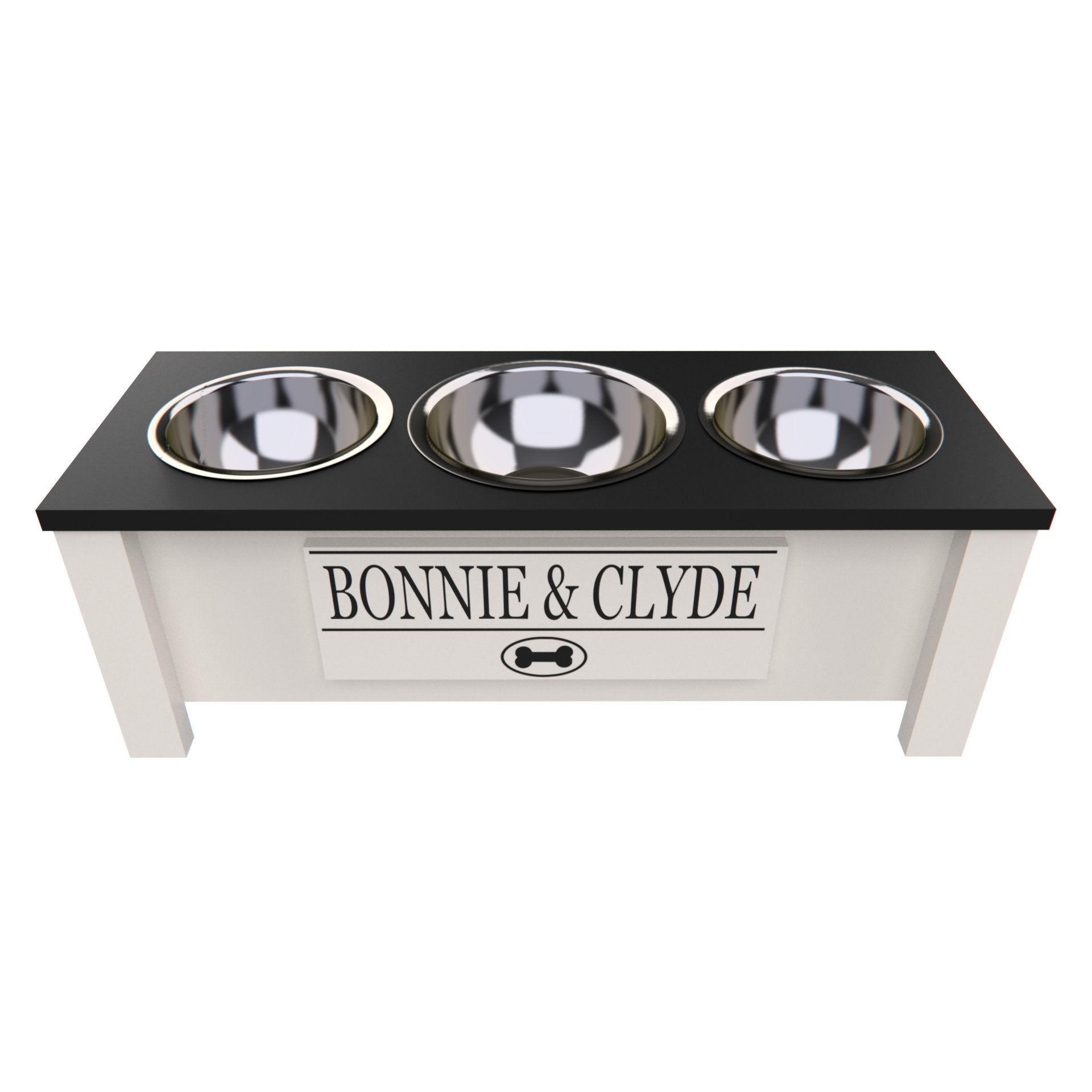 Personalized Elevated Dog Bowl Stand with Internal Storage - Grey –  GrooveThis Woodshop