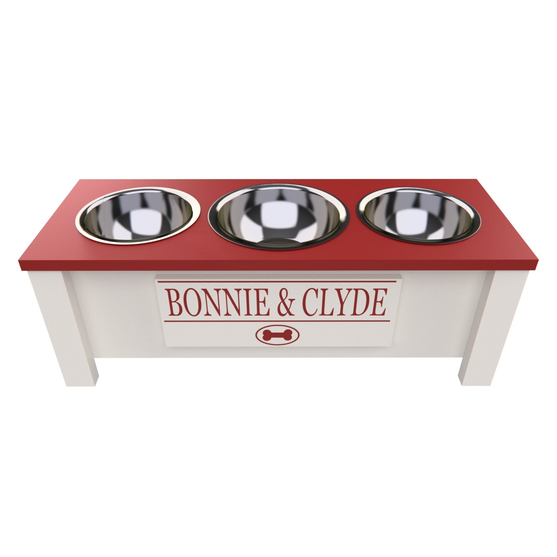 Three bowl dog outlet feeder