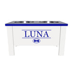 Load 3D model into Gallery viewer, Personalized Elevated Dog Bowl in Blue
