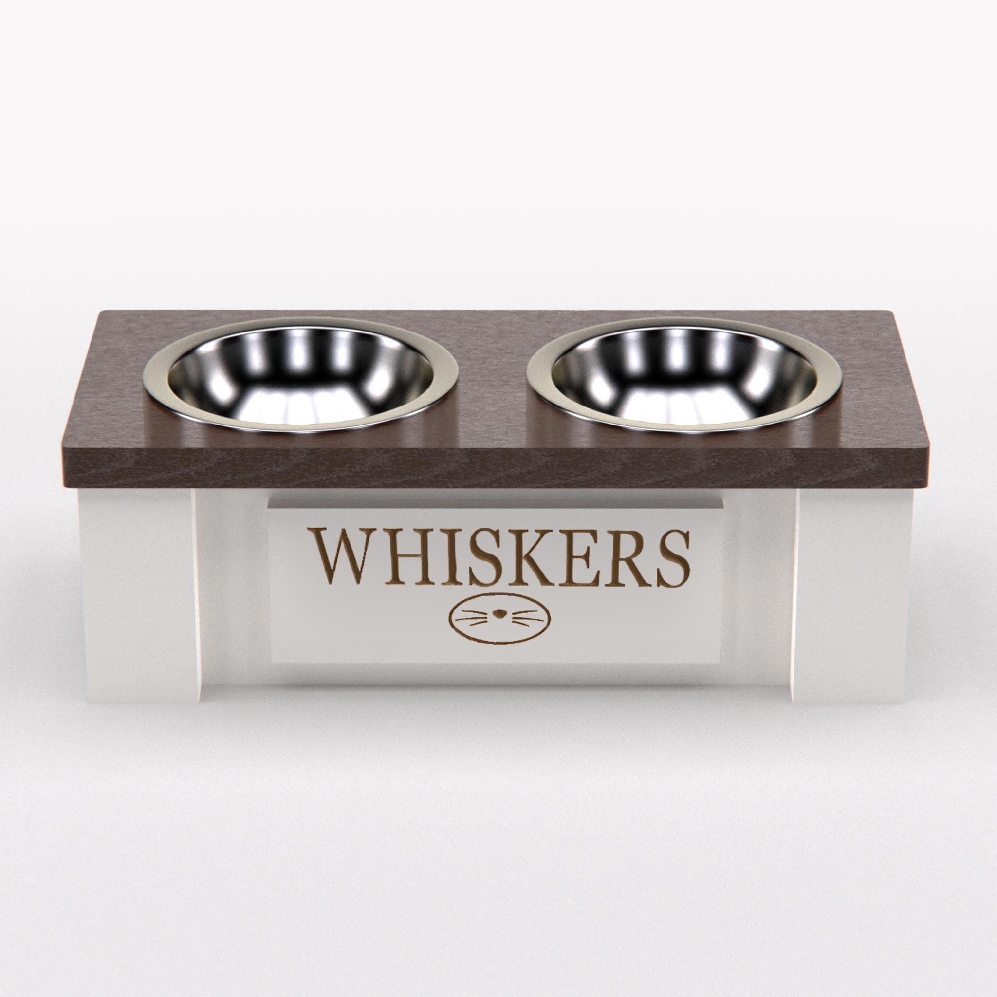 GROOVETHIS WOODSHOP Personalized 3 Bowl Elevated Dog Feeder