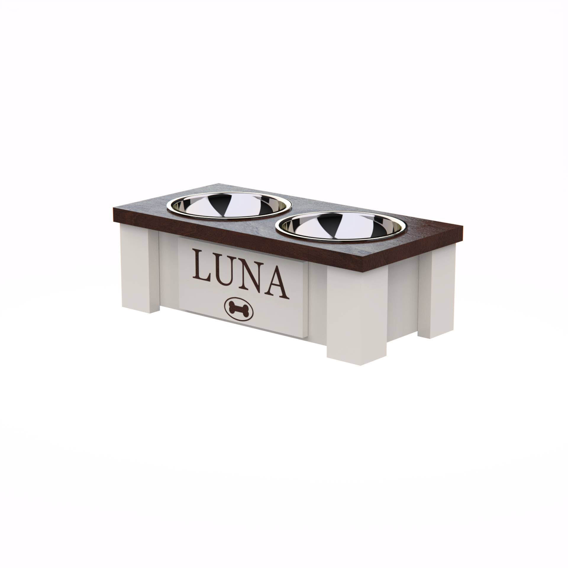 Personalized Elevated Dog Bowl Stand with Internal Storage - Brown – GrooveThis  Woodshop
