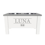 Load 3D model into Gallery viewer, Personalized Elevated Dog Bowl in Lunar Grey
