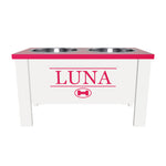Load 3D model into Gallery viewer, Personalized Elevated Dog Bowl in Magenta
