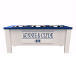 Load image into Gallery viewer, Personalized 3 Bowl Elevated Dog Feeder in Blue - GrooveThis Woodshop - GT006Blue-L
