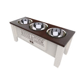 Load image into Gallery viewer, Personalized 3 Bowl Elevated Dog Feeder in Dark Walnut - GrooveThis Woodshop - GT006DW-L
