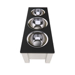 Load image into Gallery viewer, Personalized 3 Bowl Elevated Dog Feeder in Black - GrooveThis Woodshop - GT006BLK-M
