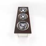 Load image into Gallery viewer, Personalized 3 Bowl Elevated Dog Feeder in Dark Walnut
