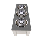 Load image into Gallery viewer, Personalized 3 Bowl Elevated Dog Feeder in Lunar Grey - GrooveThis Woodshop - GT006Grey-M
