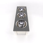 Load image into Gallery viewer, Personalized 3 Bowl Elevated Dog Feeder in Lunar Grey - GrooveThis Woodshop - GT006Grey-S

